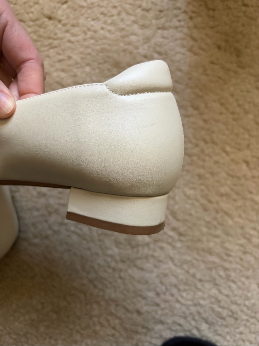 Bhava vegan leather ballet flats ivory UK 38 US 7.5 - 8 with bag - Picture 9 of 10
